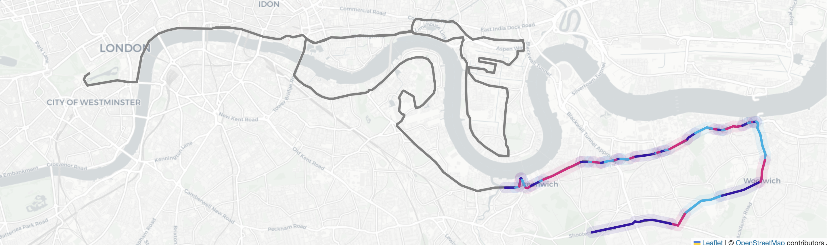 Map displayed with Leaflet